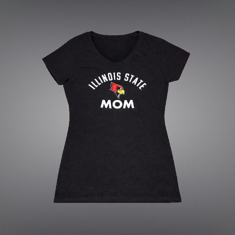 New Illinois State Mom University Redbirds V-Neck T-Shirt Size Medium